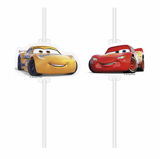 Cars 3 Pajitas Papel 4pcs