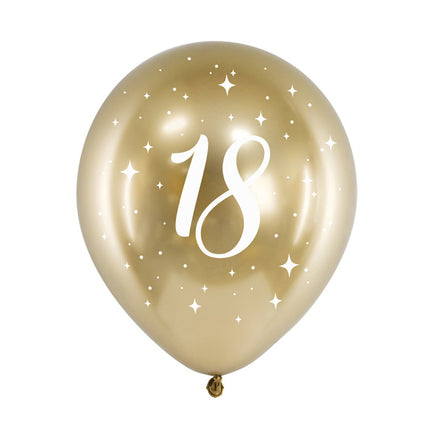 Globos 18 Años Oro 30cm 6pcs