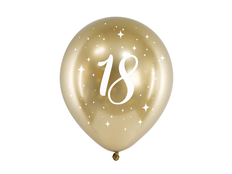 Globos 18 Años Oro 30cm 6pcs