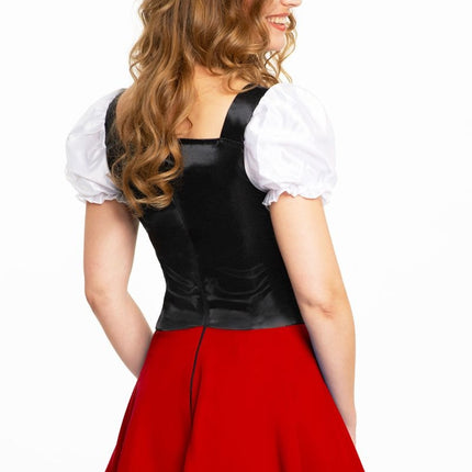 Vestido Dirndl Oktoberfest Lazo Rojo Blanco