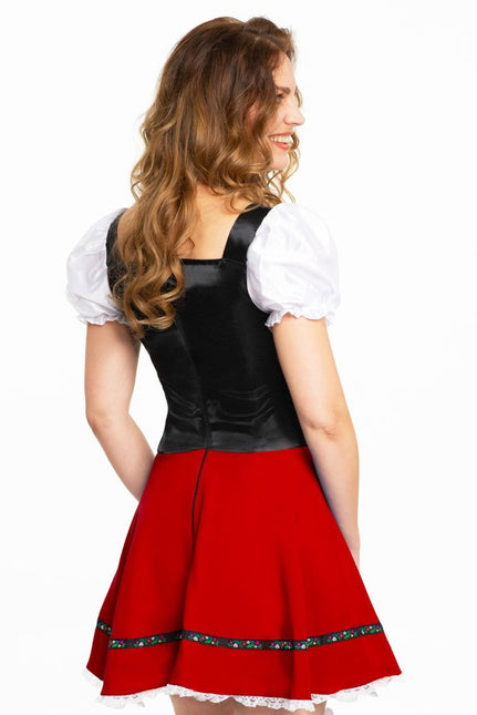 Vestido Dirndl Oktoberfest Lazo Rojo Blanco