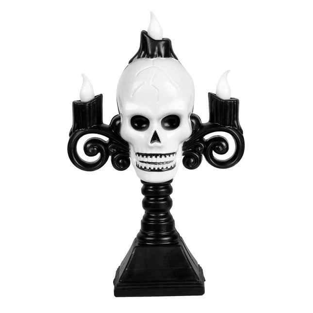 Halloween Candelabro Led Calavera 16cm