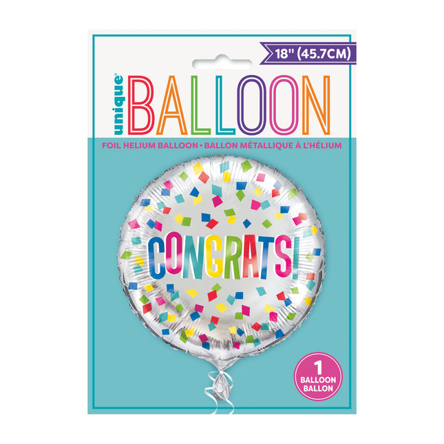 Globo de Helio Congrats Confetti 45cm vacio