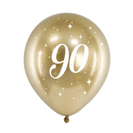 Globos 90 Años Oro 30cm 6pcs