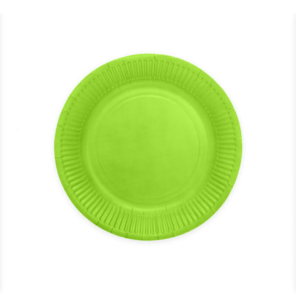 Platos Verde Lima Papel 23cm 16pcs