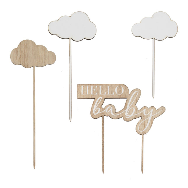 Palillos de cóctel Hello Baby Madera 3.8cm 3pcs