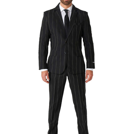 Traje negro a rayas para hombre Suitmeister