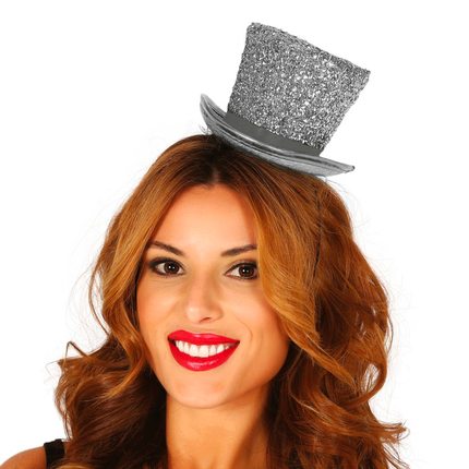 Diadema Mini Sombrero Plata