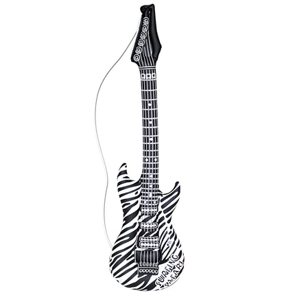 Cebra Falsa Guitarra Negra Blanca Hinchable 1,05m