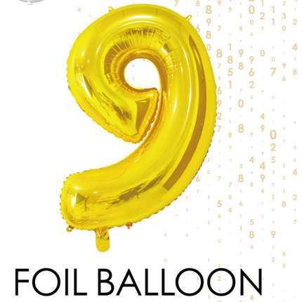 Globo de foil Figura 9 Oro 66cm