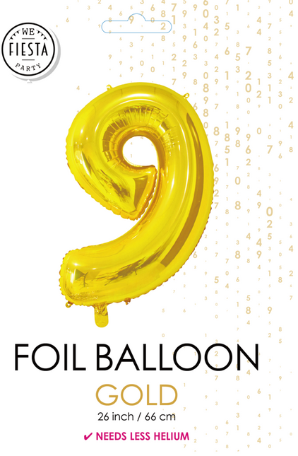 Globo de foil Figura 9 Oro 66cm