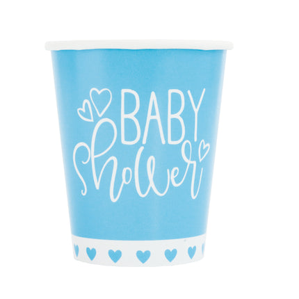 Vasos Baby Shower Azul 266ml 8pcs