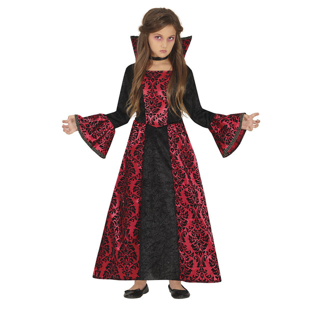 Disfraz Vampiro Halloween Niña Negro Rojo