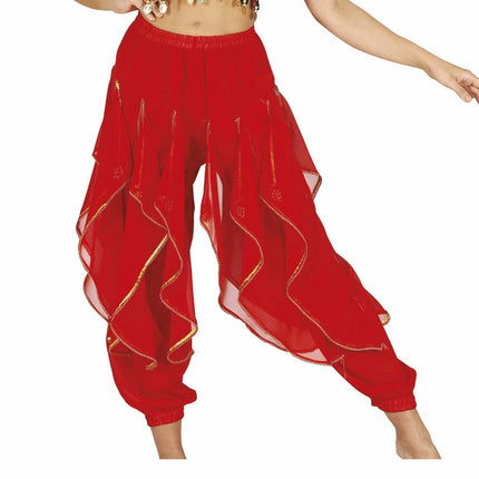 Pantalones de danza del vientre Rojo Señoras Lujo