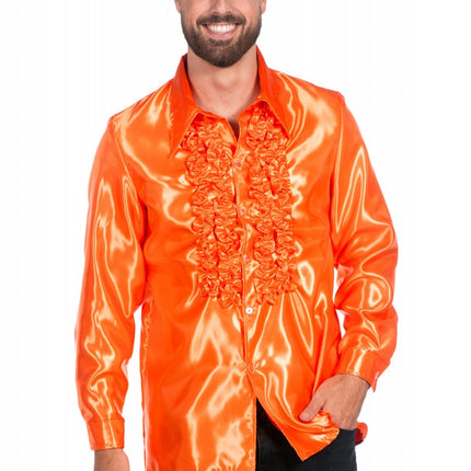 Blusa Disco Volantes Naranja Oscuro