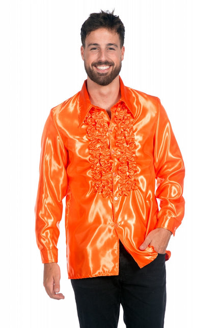 Blusa Disco Volantes Naranja Oscuro