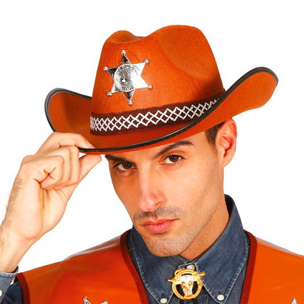 Sombrero de sheriff marrón