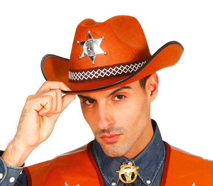 Sombrero de sheriff marrón