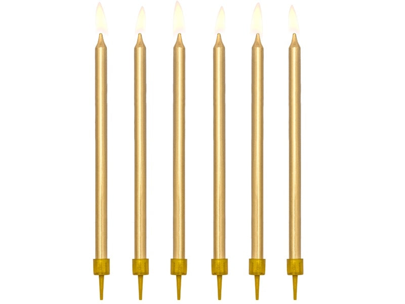 Velas doradas 12,5cm 12uds.