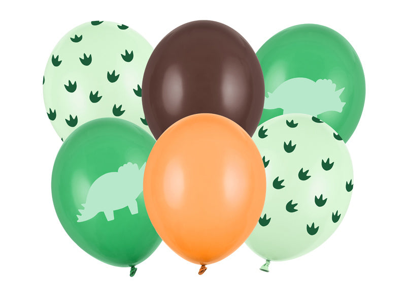 Globos Dinosaurio Verde 30cm 6pcs