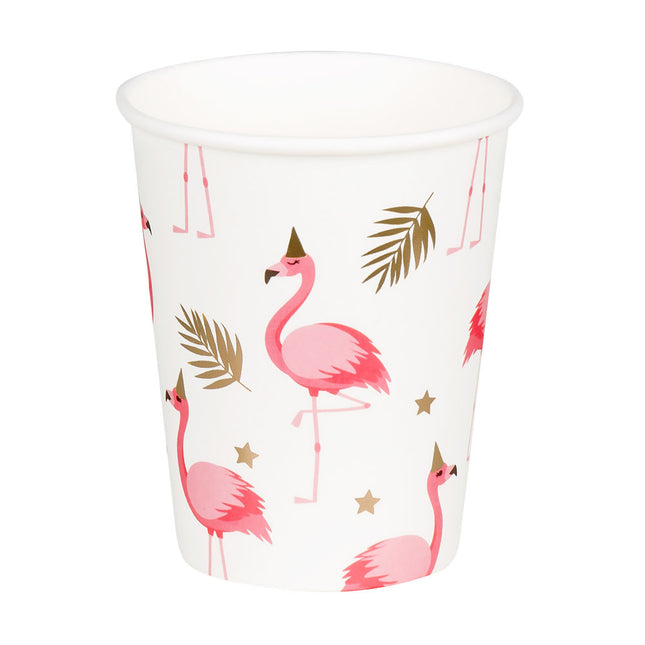 Vasos Flamingo Papel 210ml 10uds.