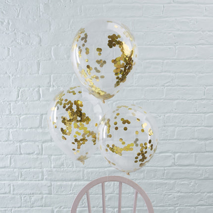 Globos Confetti Oro 30cm 5pcs