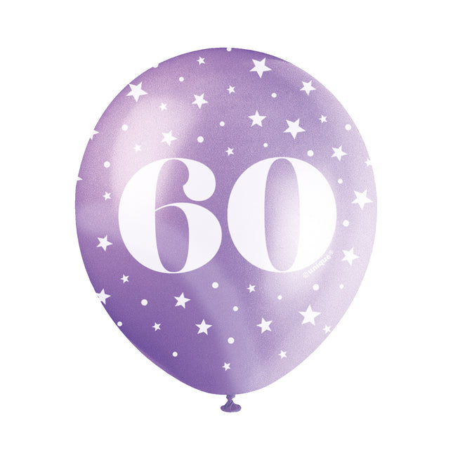 Globos 60 Años Confetti 30cm 5pcs