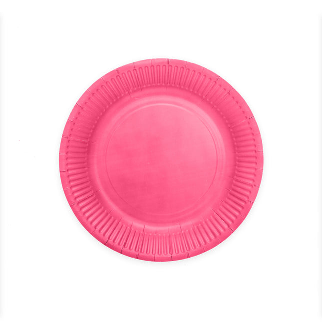 Platos Fucsia Papel 23cm 8pcs