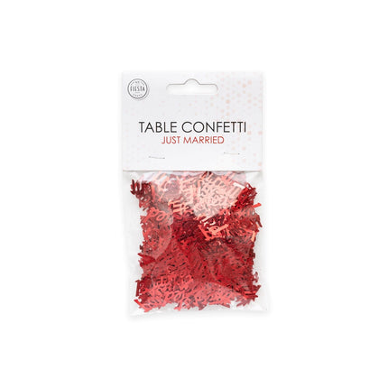 Confeti de mesa Just Married Rojo