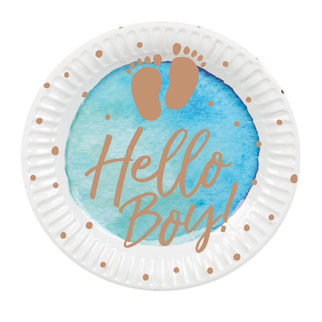 Platos de Papel Hello Boy 23cm 10uds.