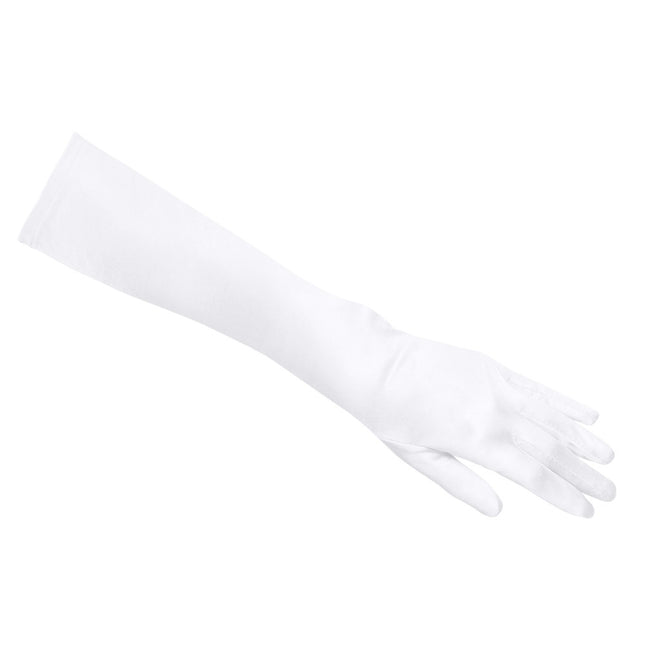 Guantes Largos Raso Blanco