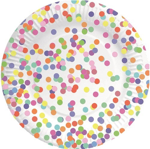 Platos Confetti 23cm 8ud