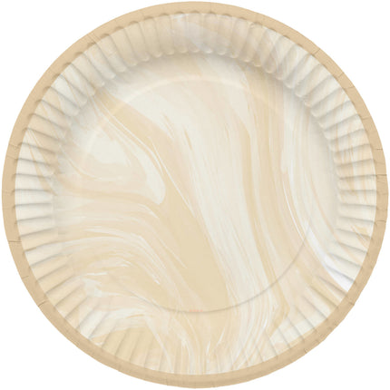 Platos Beige Mármol 23cm 8pcs