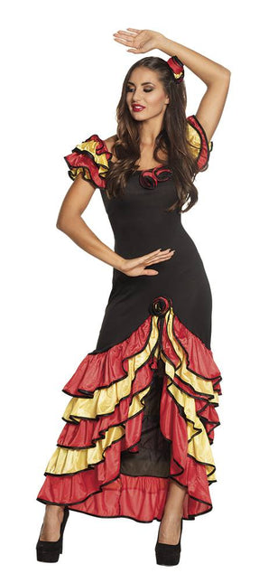 Traje Español Flamenco Rojo Amarillo