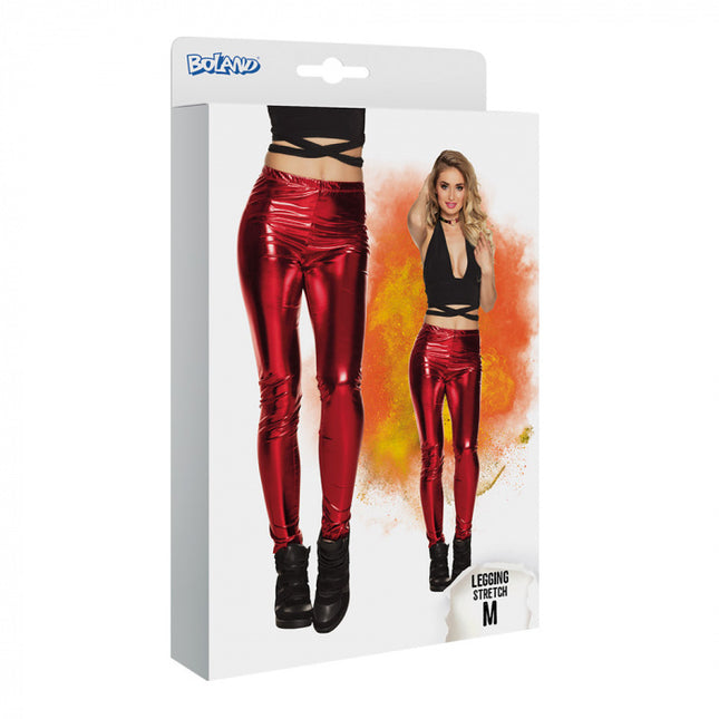 Legging rojo metalizado