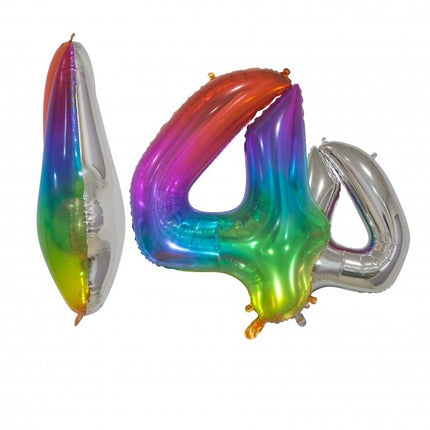 Globo de foil Figura 4 Arco Iris Transparente 66cm