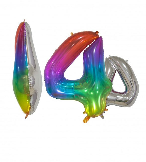 Globo de foil Figura 4 Arco Iris Transparente 66cm