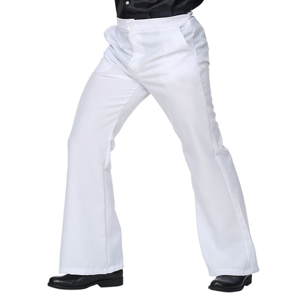 Pantalones Disco 70S Blanco Hombre