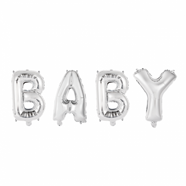 Globos Letra Set Bebé Plata 41cm