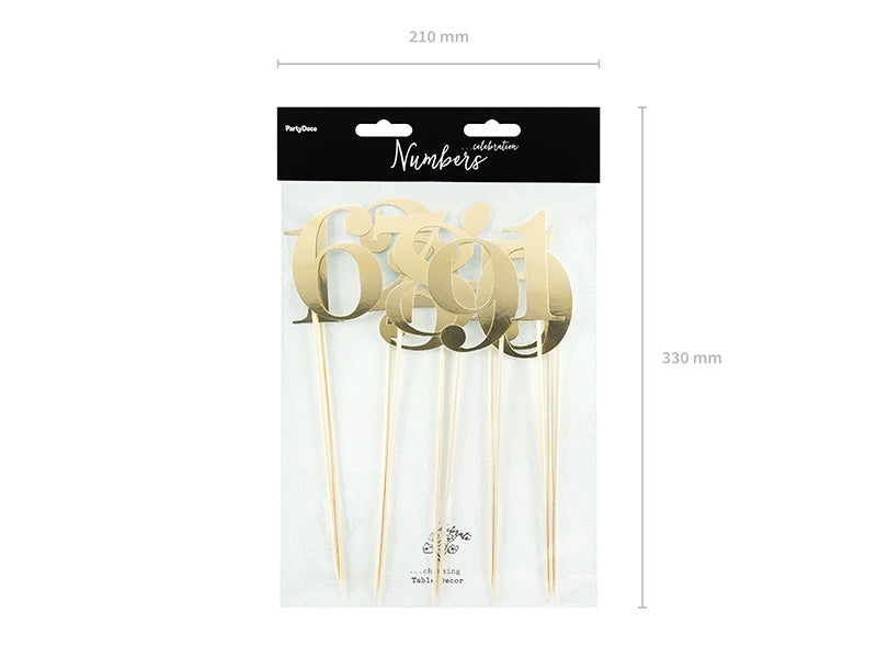 Pica Números Oro 25.5cm 11pcs