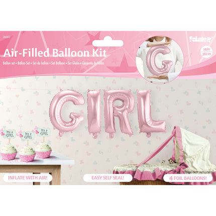 Nacimiento Globos Letra Set Niña 36cm