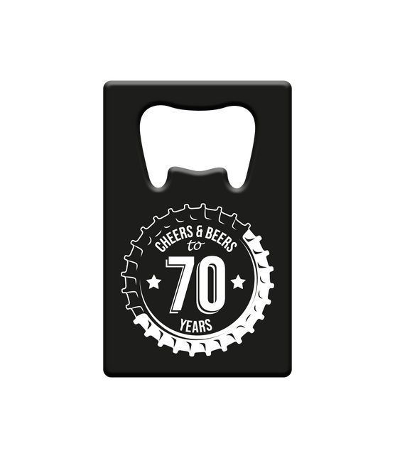 Abridor de cerveza 70 años Cheers & Beers