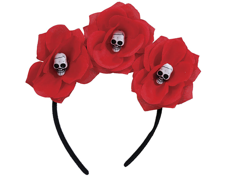 Diadema Flores Con Calaveras