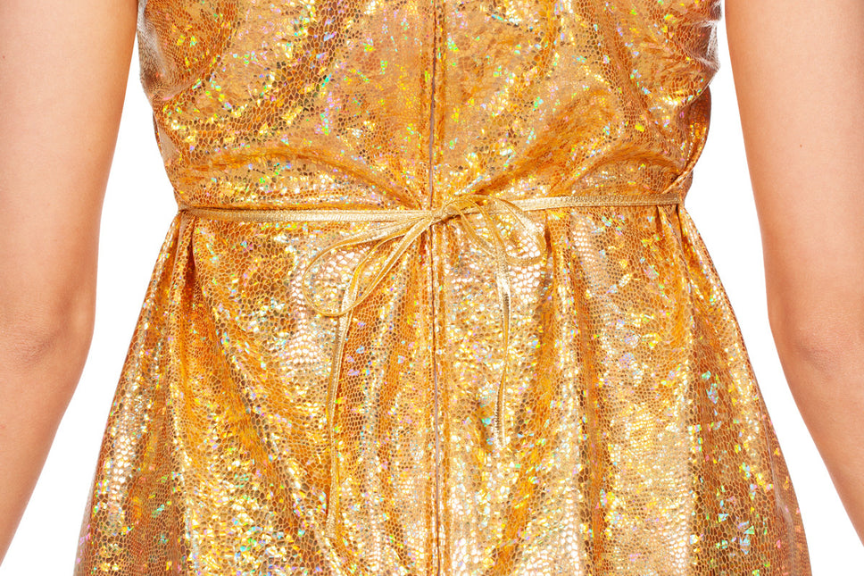 Vestido Festival Oro Metálico