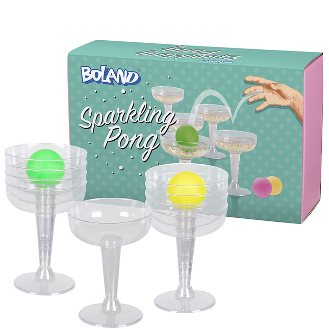 Juego de beber transparente Prosecco Pong 15 piezas