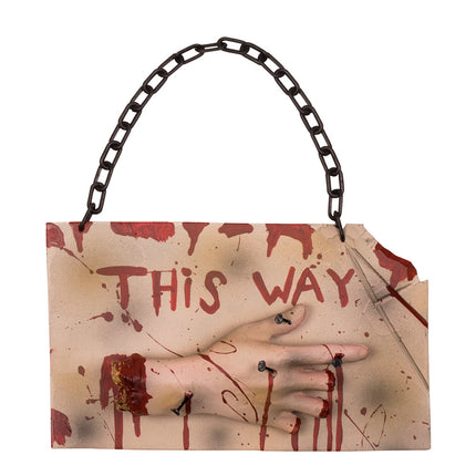 Señal de terror de Halloween 'This Way' 31cm