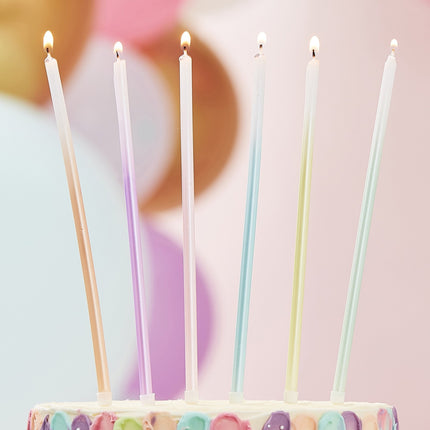 Velas de Colores Pastel 18cm 12uds.