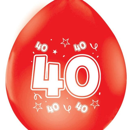 Globos Rojos 40 Años Metálicos Doble Cara 30cm 8pcs