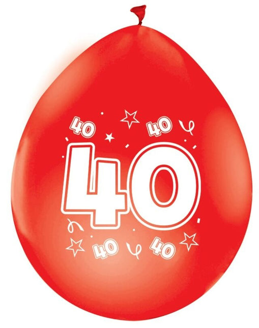 Globos Rojos 40 Años Metálicos Doble Cara 30cm 8pcs