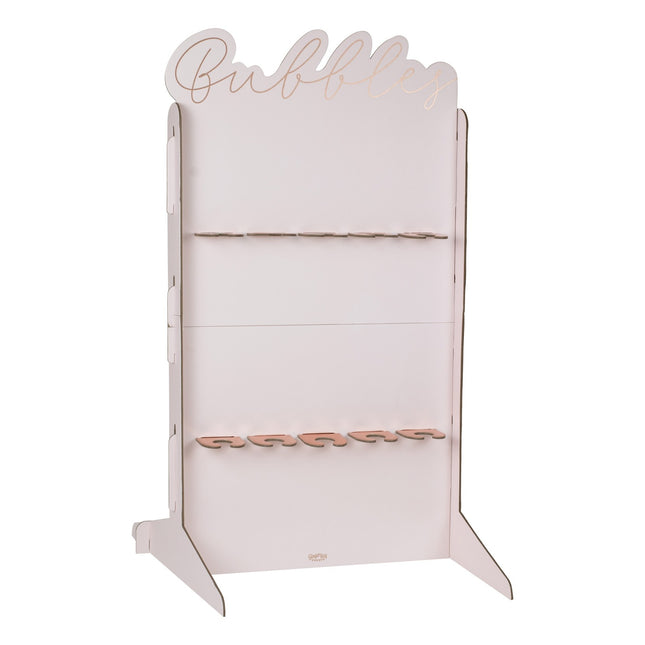 Decoración de Mesa Oro Rosa Soporte para Prosecco 69cm